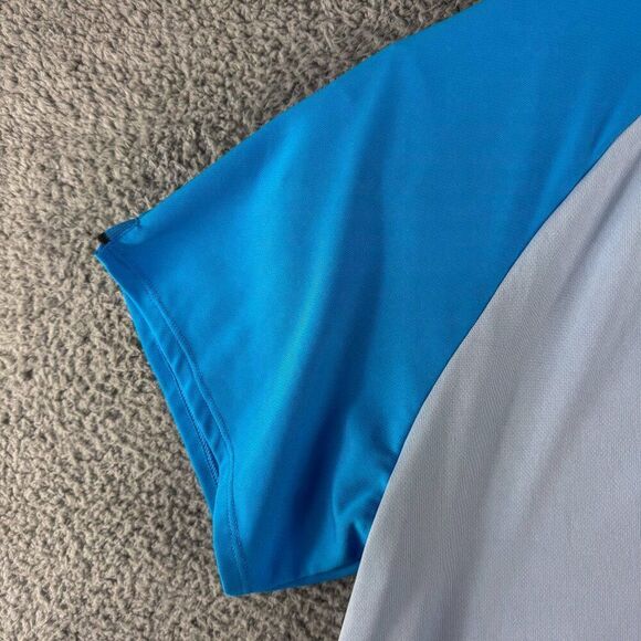 Adidas Golf Polo Shirt Mens XL Blue Gray Areoready Golfer Office Casual Athletic - Picture 6 of 14